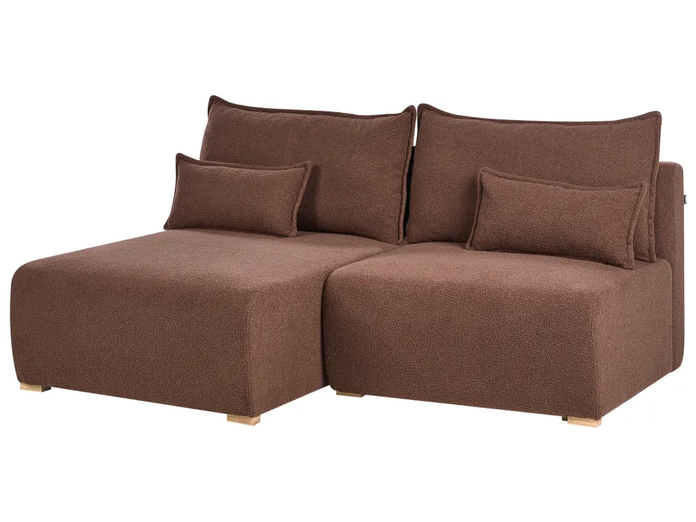 Modular Corner Sofa NERBO Boucle Brown Right Hand_1034377