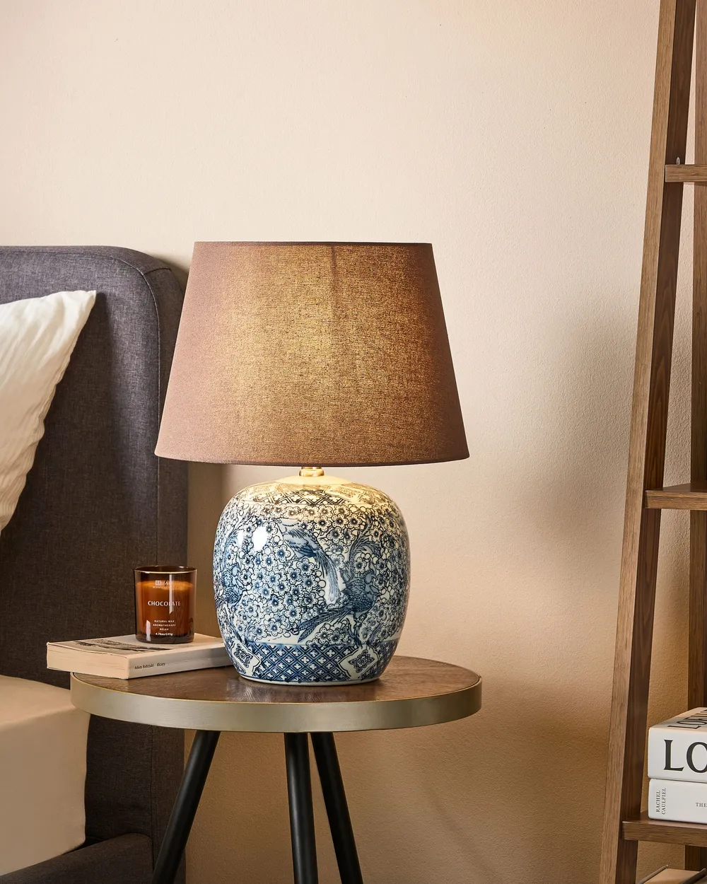 Lampa stołowa NEIRA Porcelana Brązowy