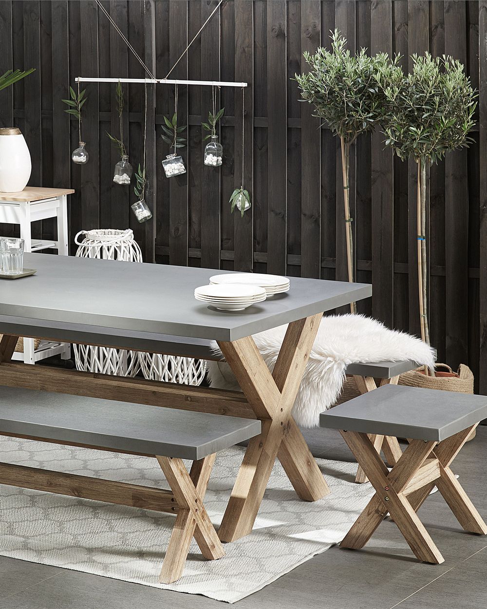Gray garden stool sale