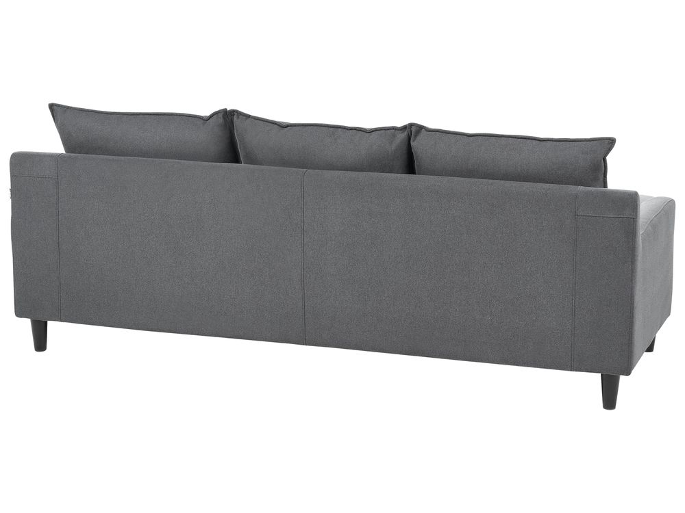 Left Hand Fabric Corner Sofa Dark Grey ELVENES Beliani