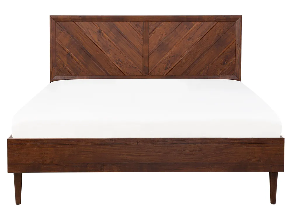 Bed with LED MIALET 160 x 200 cm (EU King Size) Dark Brown_748106