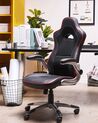 Cadeira de escritório em pele sintética preta e vermelha MASTER_342388