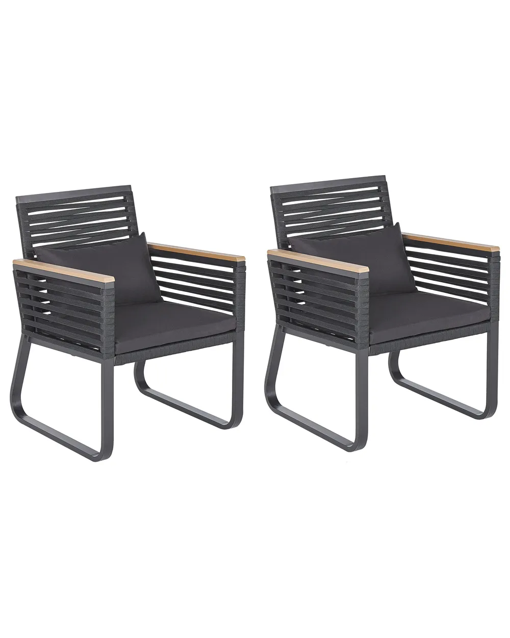 Conjunto De 2 Sillas De Comedor De Piel Sintética Negra BUFORD | Beliani.es