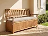 Garden Bench with Cushion SOVANA 160 cm with Storage Acacia Wood Beige