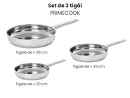 Set de 3 tigăi PRIMECOOK Oțel inoxidabil Argintiu_1051151