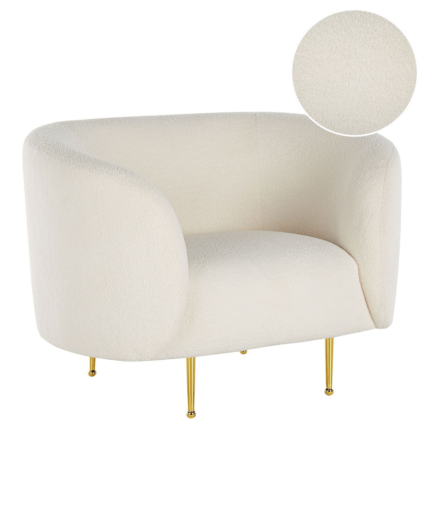 Fauteuil en tissu bouclé blanc LOEN_830987