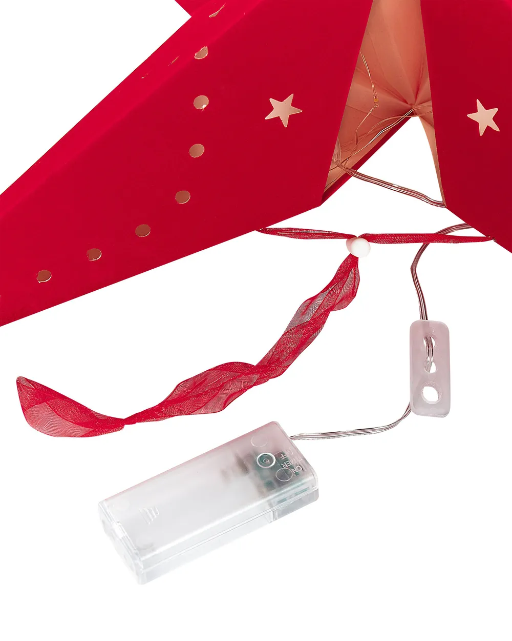 Set di 2 decorazioni da appendere LED MOTTI 60 cm Stella Rosso_835569