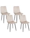 Set of 4 Velvet Dining Chairs Taupe HAVRE_929293