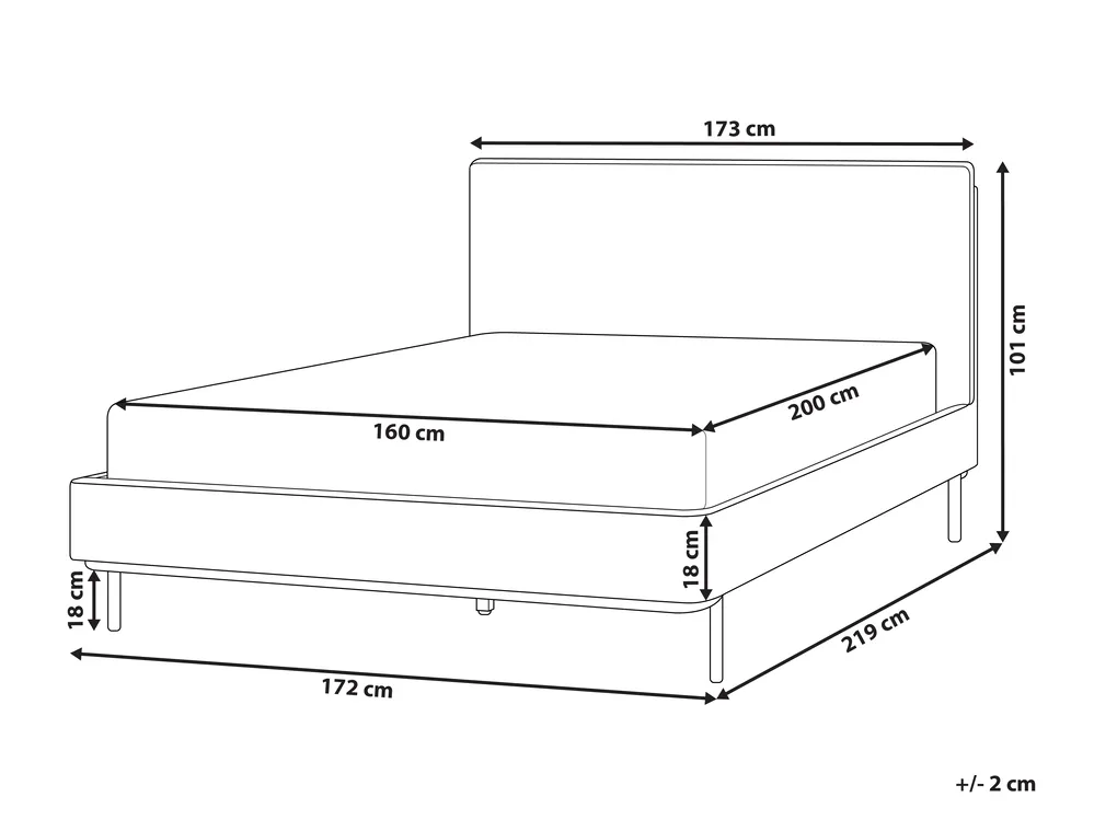Bett mit Lattenrost Bouclé CORIO 160 x 200 cm Cremeweiß_903248