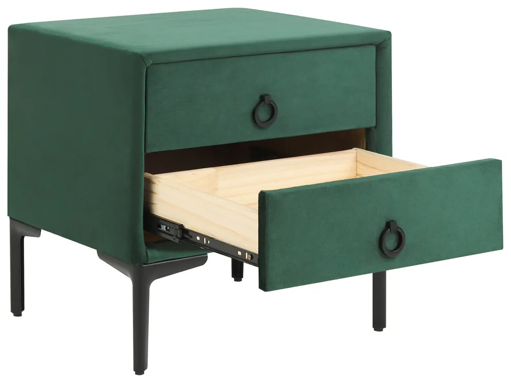 Bedroom Set SEZANNE Velvet Dark Green 180 x 200 cm (EU Super King)_892569