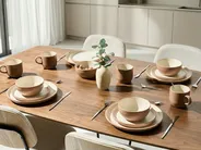 Set of 16 Dinnerware NUTMEG Stoneware Brown_1049616