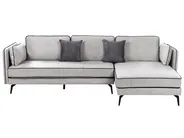 Corner Sofa 3 Seater ALTAN Velvet Light Grey Left Hand_878514
