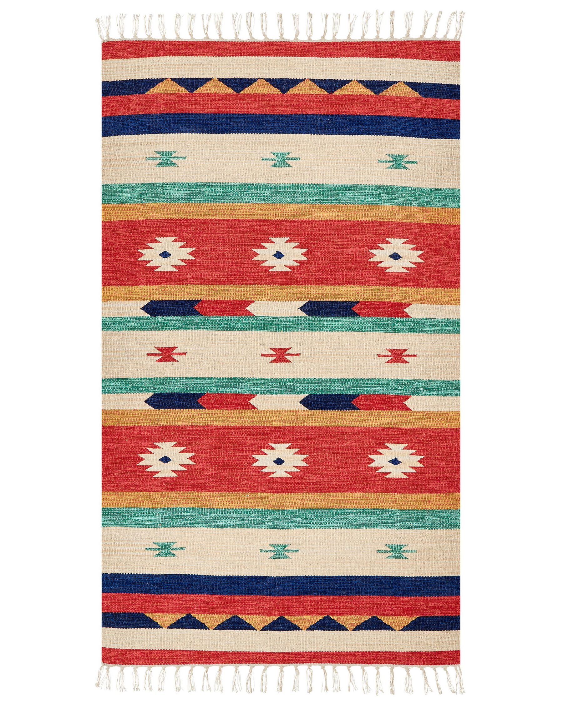 Dywan bawełniany kilim 80 x 150 cm wielokolorowy MARGARA_869742