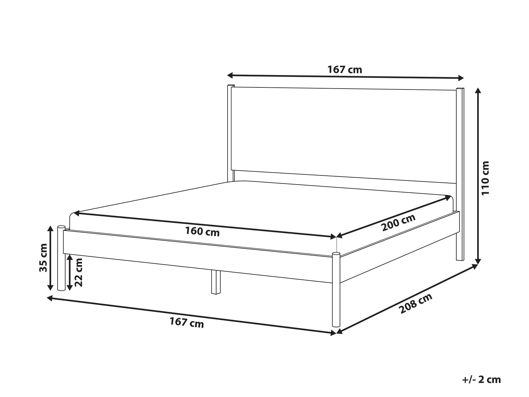 Bed Pine Wood BRUNEMONT 160 x 200 cm (EU King Size) Light Brown_1020223