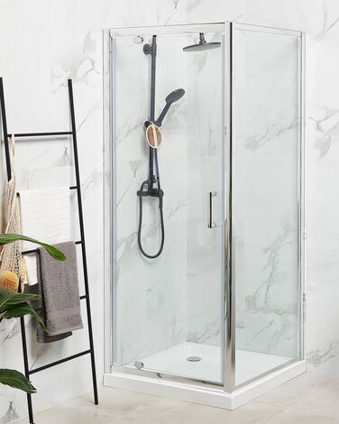 Tempered Glass Shower Enclosure 70 x 70 x 185 cm Silver DARLI