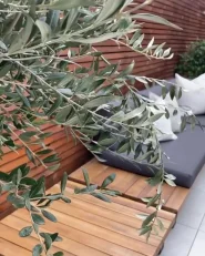 Set di divani angolari da giardino 5 posti MYKONOS Legno di acacia certificato Grigio scuro Lato destro_874327