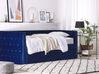 Výsuvná postel v modrém sametu 90 x 200 cm GASSIN_779312