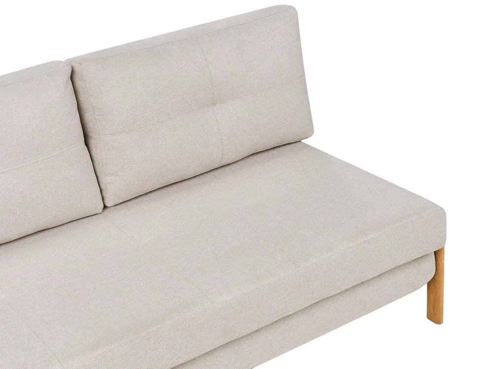 Living Room Set 3 Seater EDLAND with Pouffe Fabric Light Beige_1041085