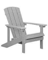 Garden Chair ADIRONDACK with Footstool Light Grey_809522