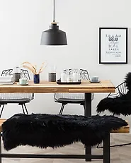 Sheepskin Rug ULURU Black 65 x 110 cm_1182645