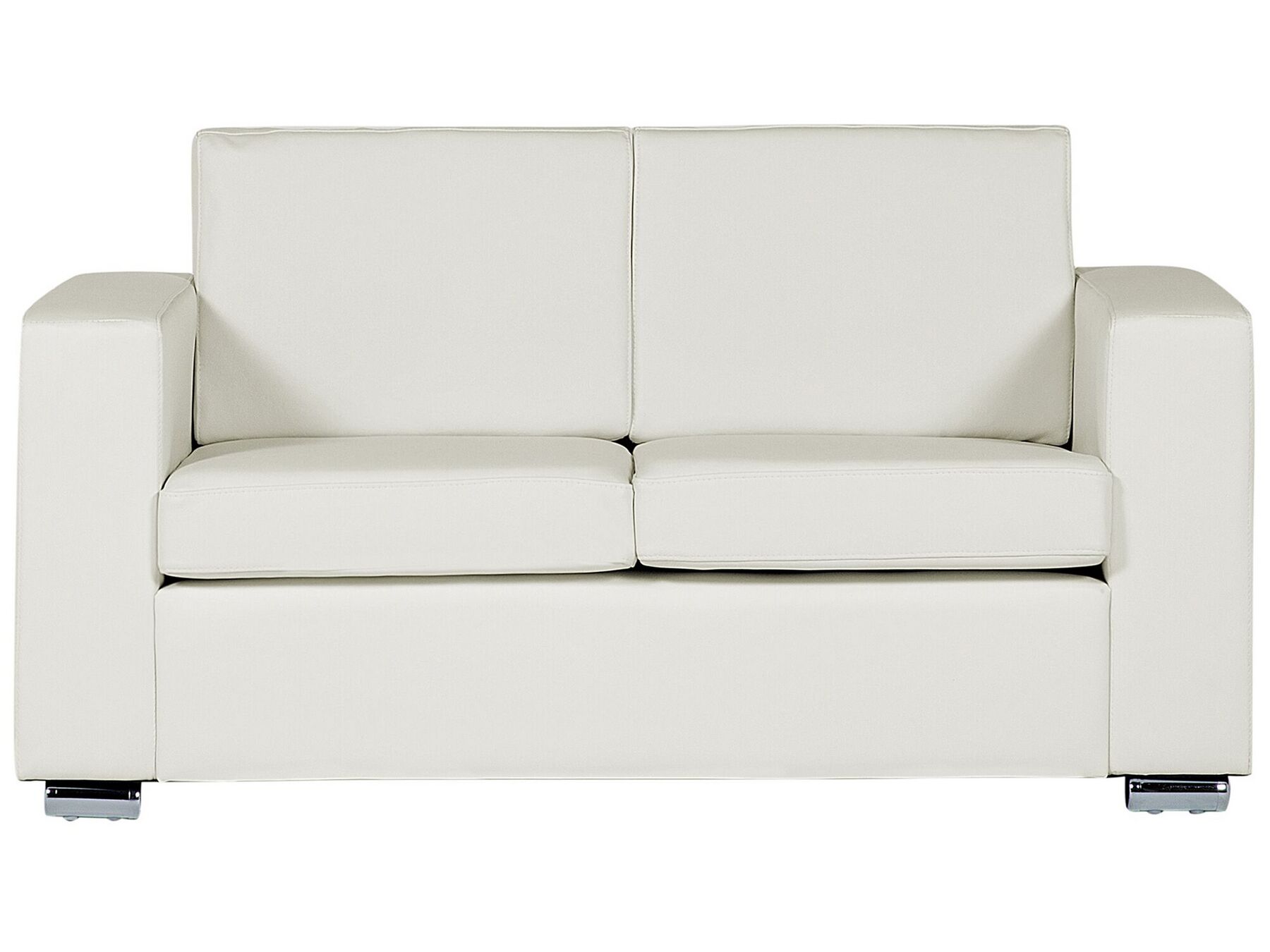 Canapé 2 places en cuir blanc HELSINKI_813041