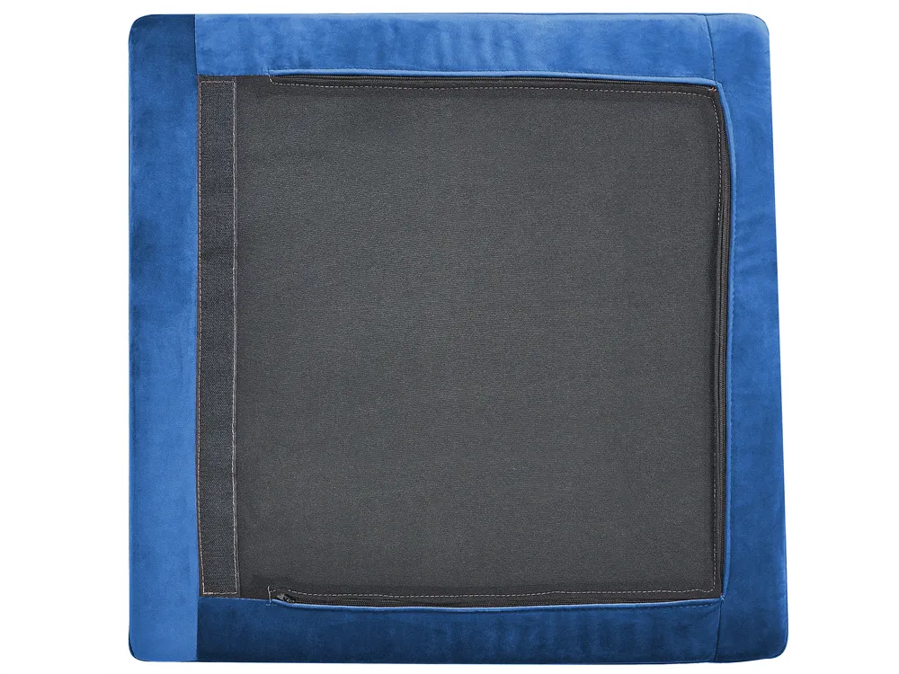 Modular Corner Sofa 5 Seater EVJA Velvet Navy Blue Left Hand_859907