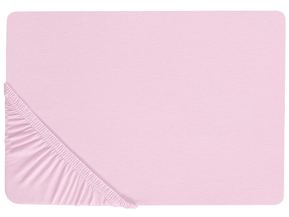 Spannbettlaken JANBU 90 x 200 cm Baumwolle Pastellrosa