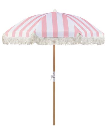 Parasol ogrodowy ⌀ 150 cm różowy z białym MONDELLO