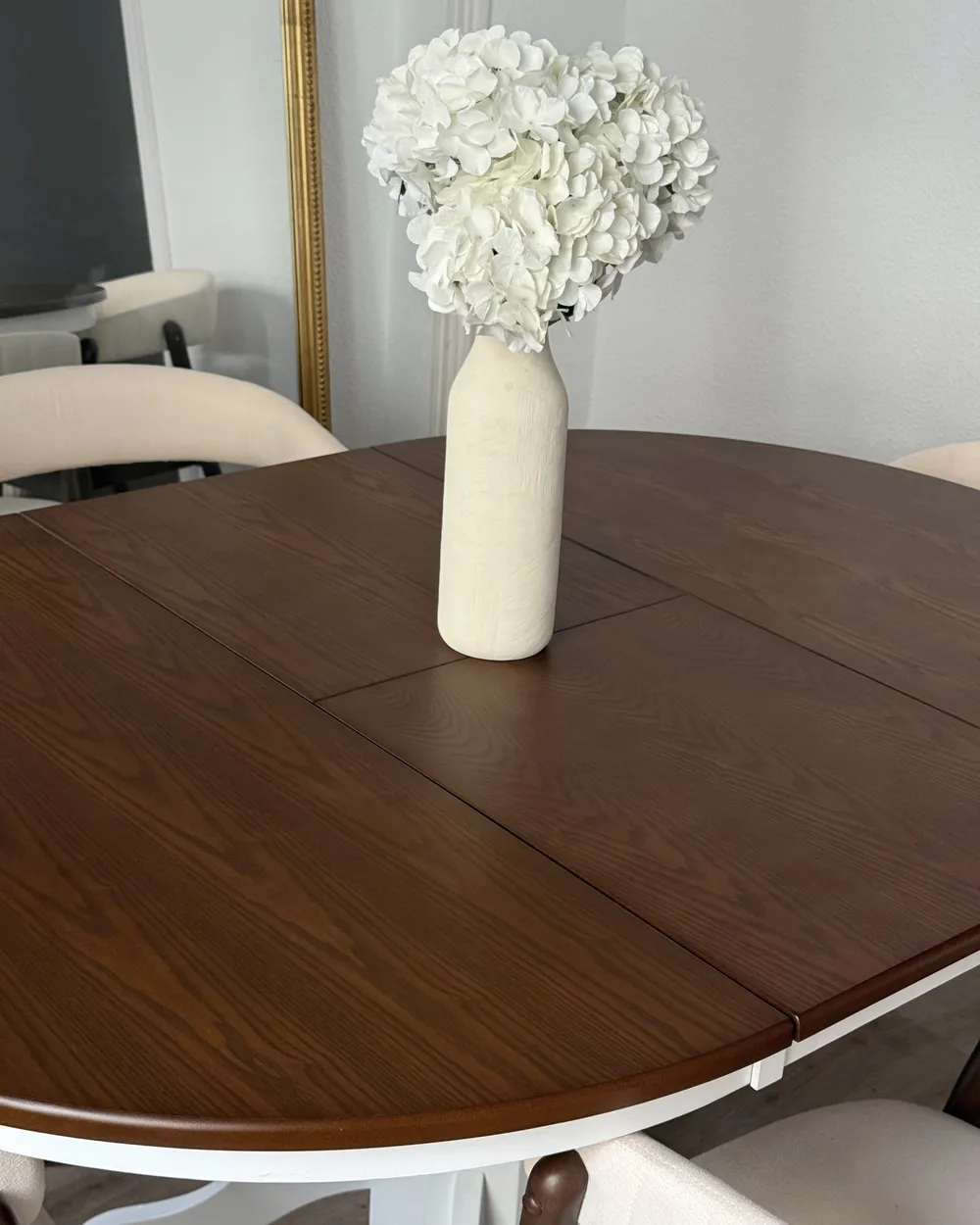 Extending Dining Table AKRON Brown Ash Wood 106/150 cm 106 cm Wood_1047920