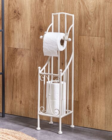 Freestanding Metal Toilet Paper Holder White BRISA