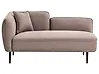 Left-Hand Chaise Longue CHEVANNES Fabric Brown