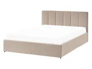Letto contenitore DREUX Velluto Tortora 140 x 200 cm_1012294