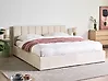 Ottoman Bed DREUX Velvet Light Beige 180 x 200 cm (EU Super King)