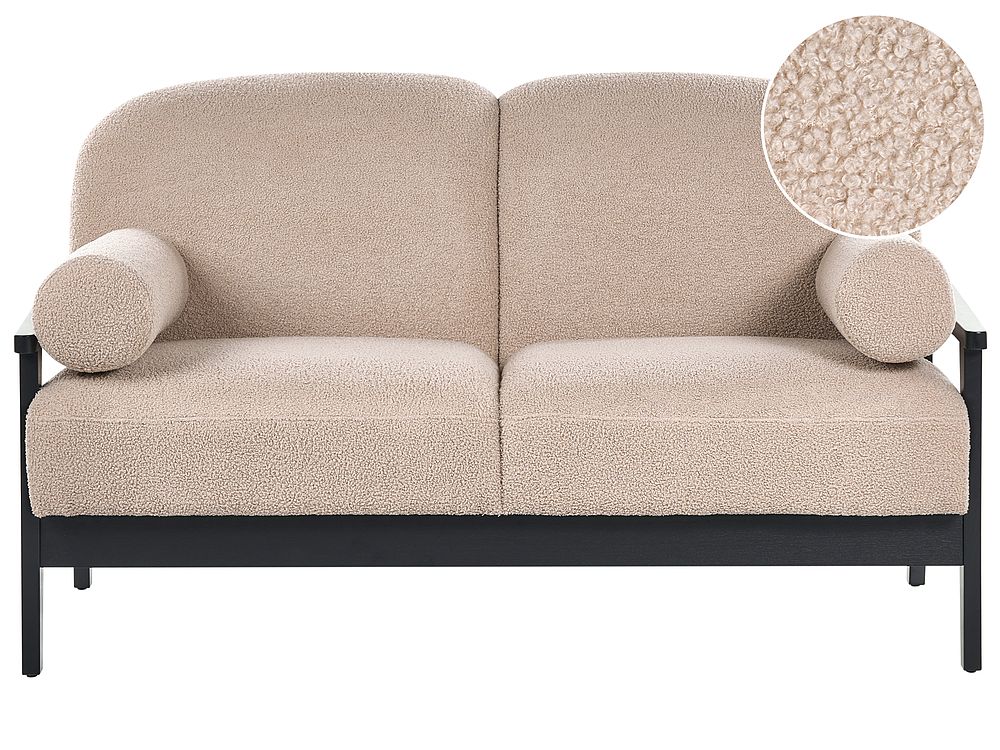 Sofa dla 2 osób PILARNE Boucle Beżowy