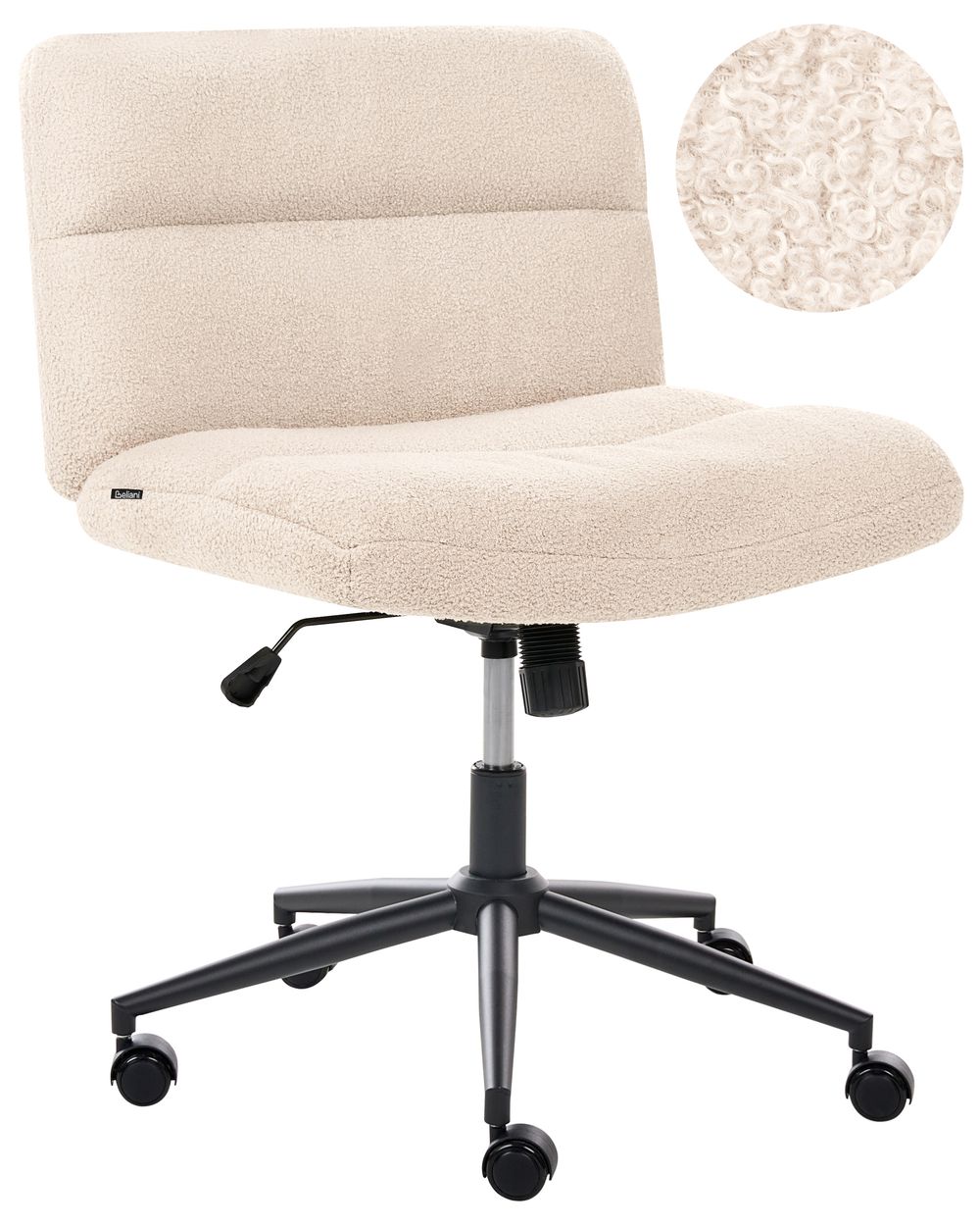 Cadeira home office CATLIN Bouclé Creme claro