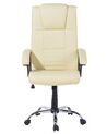 Cadeira de escritório com função de massagem e aquecimento em pele sintética creme COMFORT II_793107