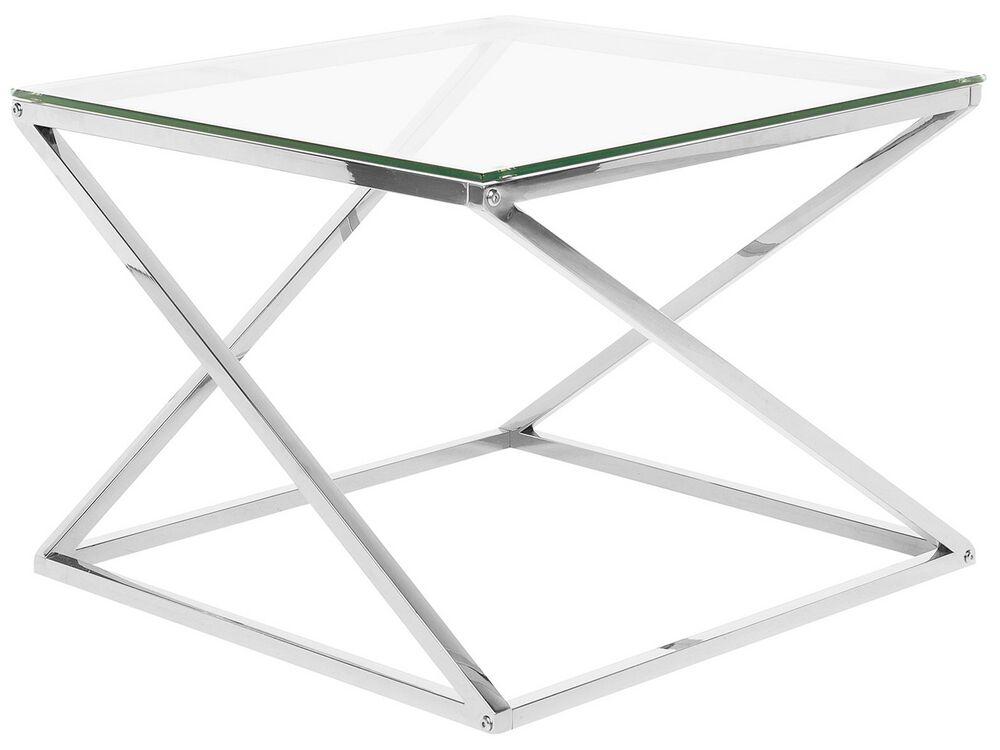 Coffee Table BEVERLY Glass Silver