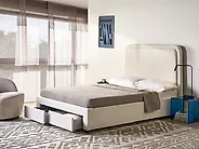 Bed with Storage Drawers SARDENT Boucle Off-White 140 x 200 cm (EU Double)_1175198