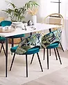 Set of 2 Dining Chairs VIVIAN Velvet Teal