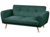 Conjunto de sofás 6 lugares e repousa-pés em tecido verde escuro FLORLI_905970