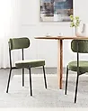 Set of 2 Dining Chairs ALLISON Boucle Dark Green
