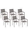 Conjunto de 6 sillas de jardín VERNIO Gris