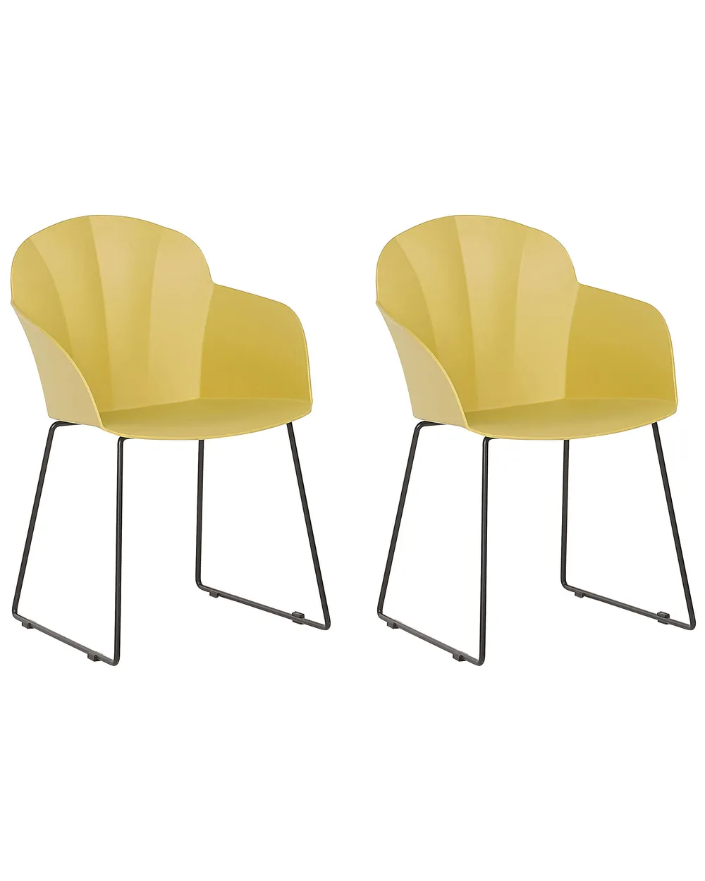 Set of 2 Dining Chairs SYLVA Yellow