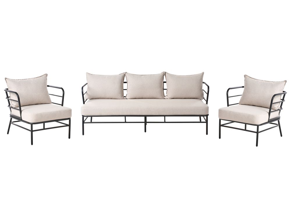 Garden Sofa Set 5 Seater PONZONE Metal Light Beige
