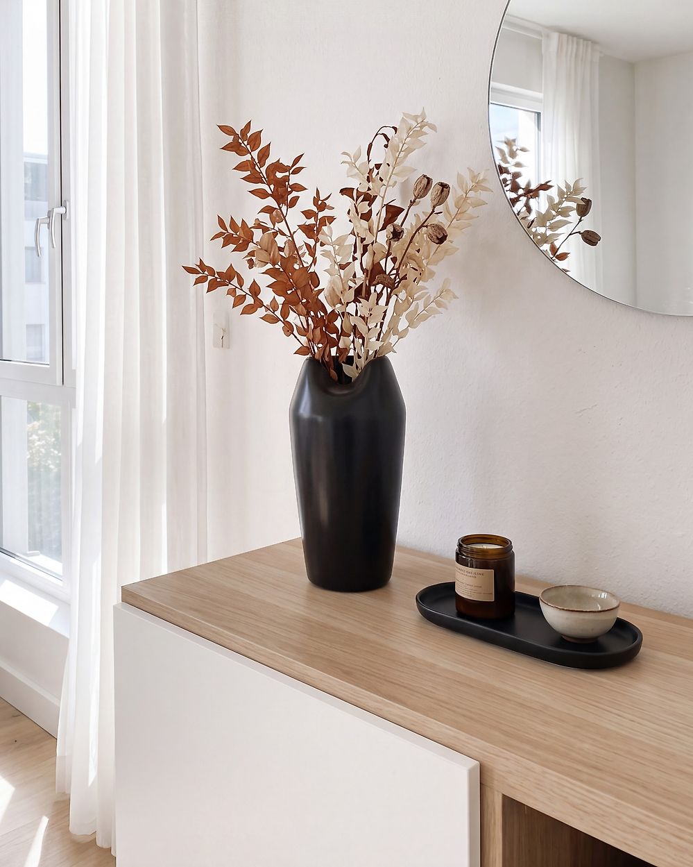Dekorationsvas APAMEA 33 cm Stengods Svart