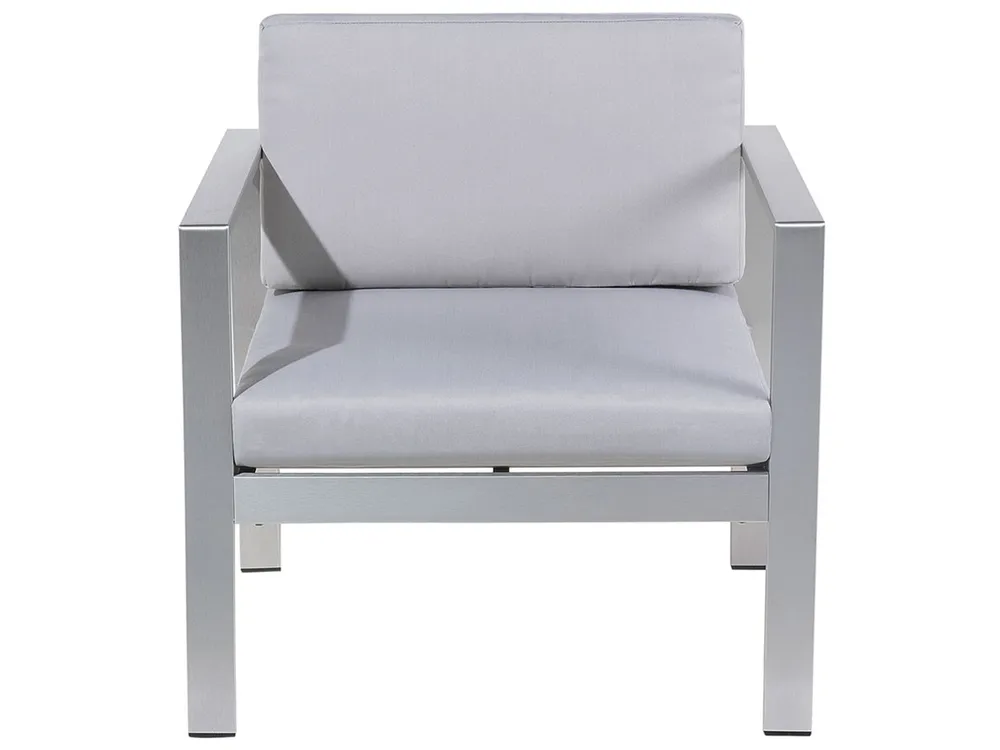 Garden Lounge Set with Table 4 Seater SALERNO Metal Light Grey_679527