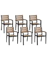Set of 6 Garden Chairs VERNIO Brown/ Black