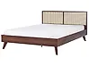 Łóżko Rattan MONPAZIER 180 x 200 cm Ciemnobrązowy