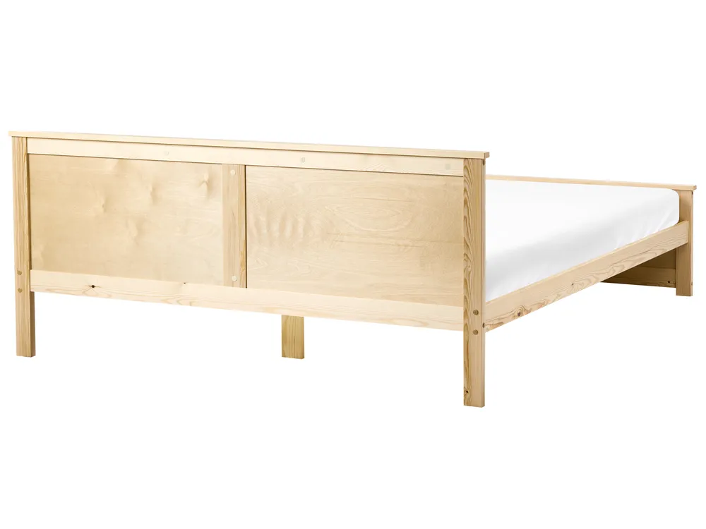 Bed Pine Wood DAUPHIN 180 x 200 cm (EU Super King) Light Brown_1059888