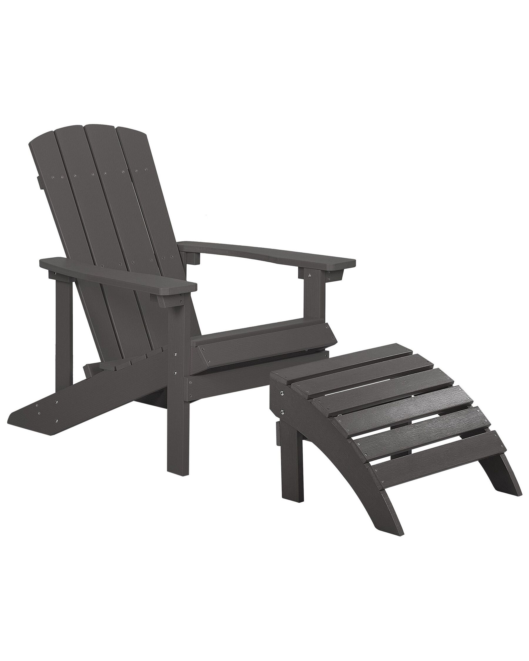 Garden Chair with Footstool Dark Grey ADIRONDACK_809566